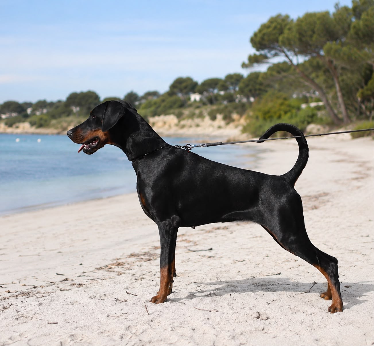 Dobermann adulte noir et feu